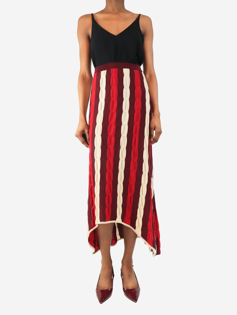 Burgundy striped knit midi skirt - size UK 6 Skirts Marni 