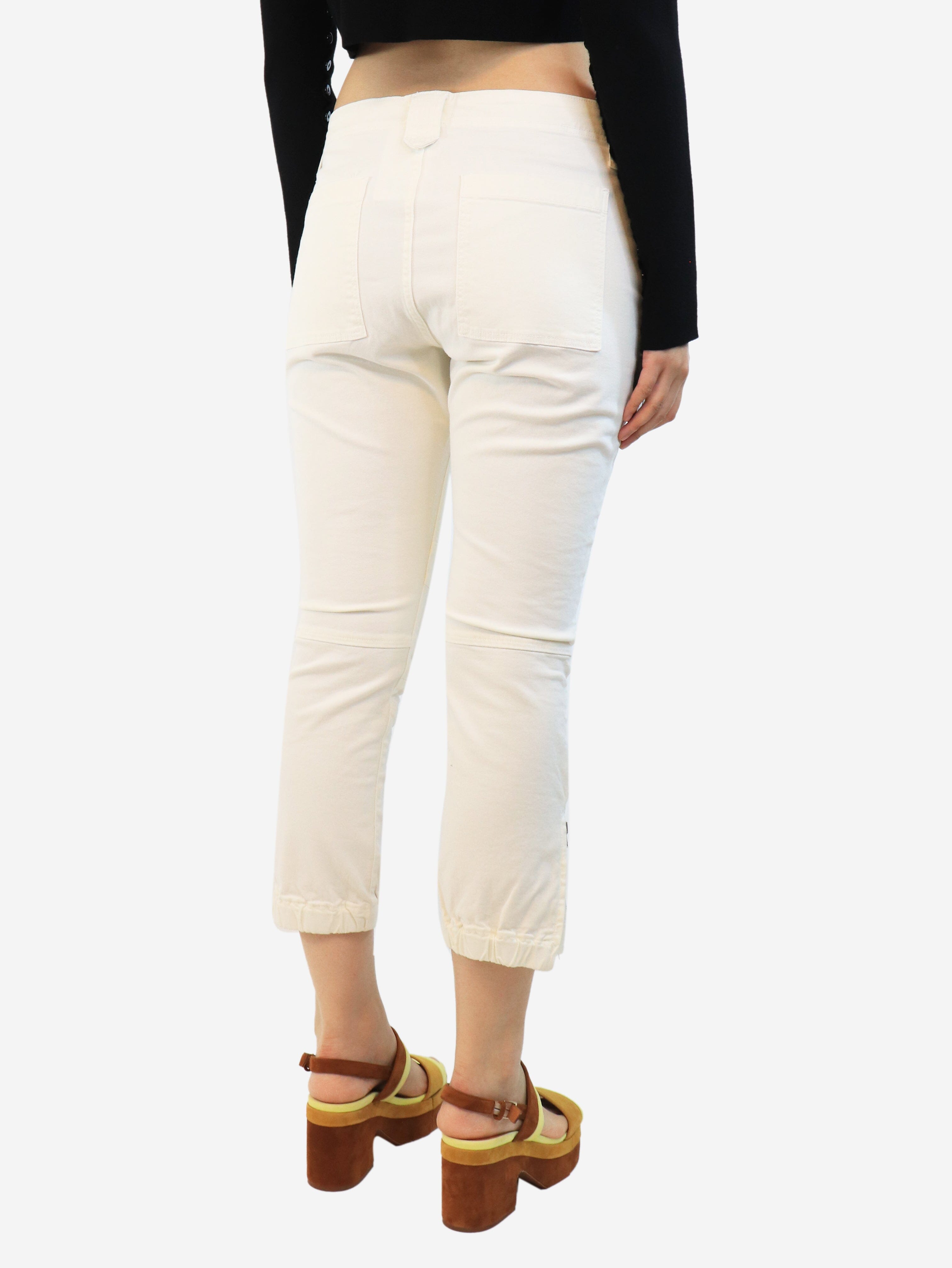 Cream panelled trousers - size UK 12 Trousers Frame 