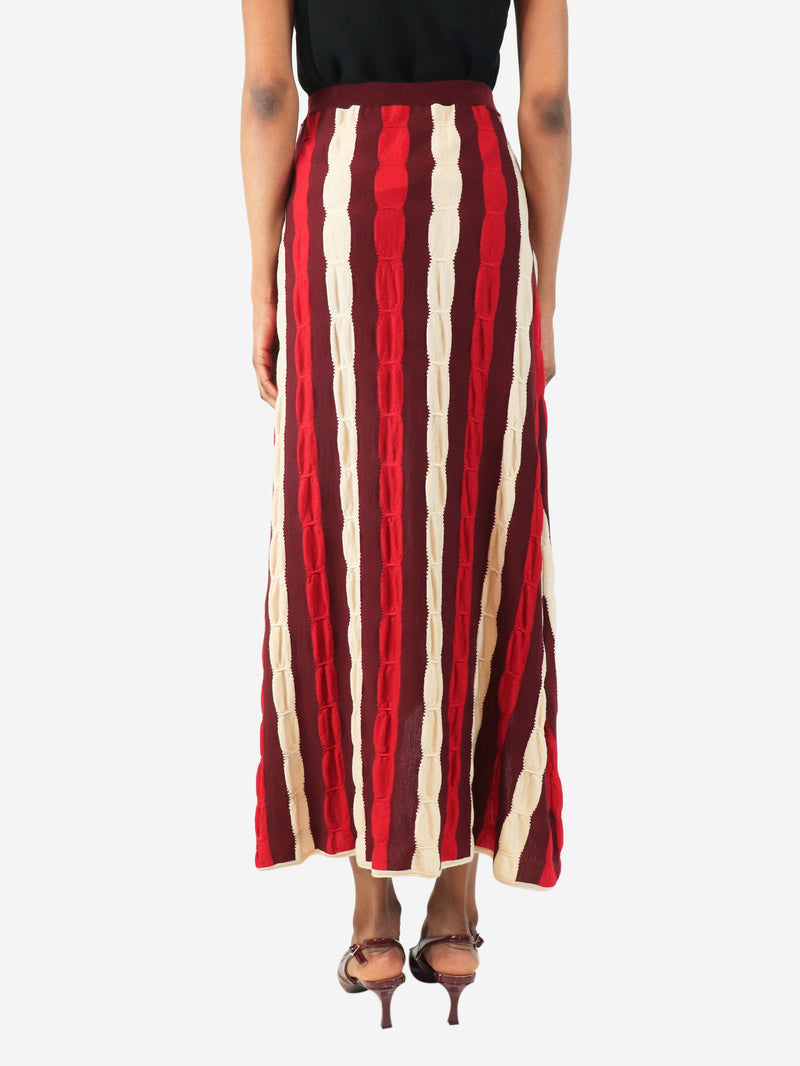 Burgundy striped knit midi skirt - size UK 6 Skirts Marni 