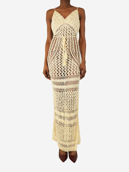 Cream crochet maxi dress - size XS product image