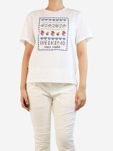 Weekend Max Mara White cross stitch T-shirt - size S