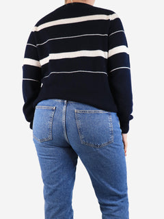 Navy blue striped jumper - size UK 12 Knitwear Margaret Howell 