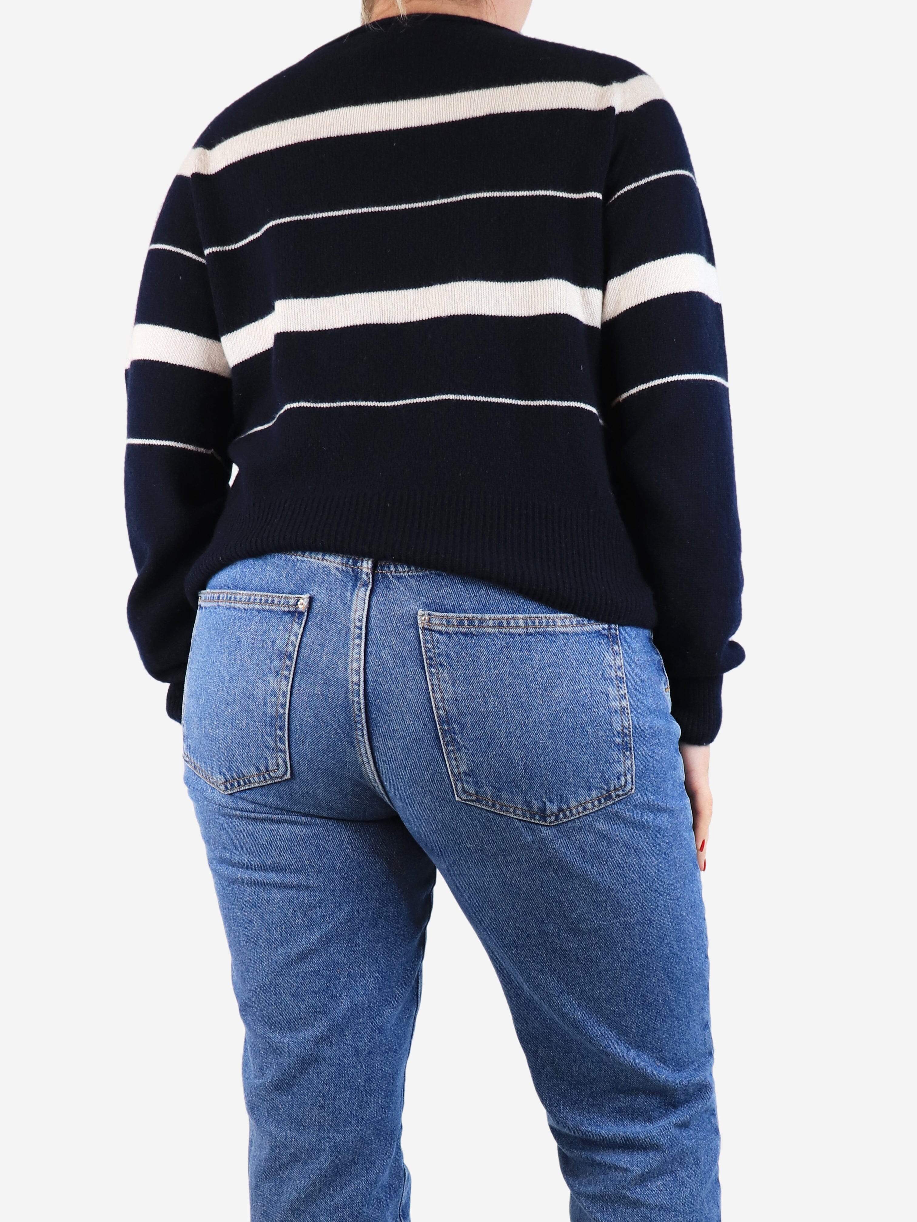 Navy blue striped jumper - size UK 12 Knitwear Margaret Howell 