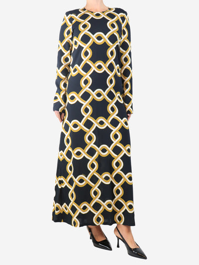 Navy and gold printed maxi dress - size S Dresses La Double J 