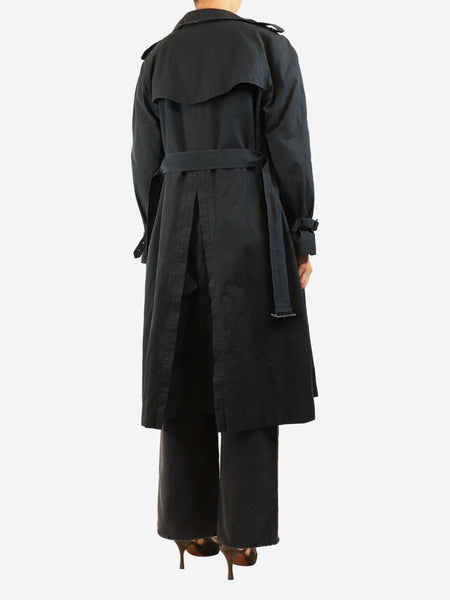 Black belted trench coat - size UK 14 alternate image