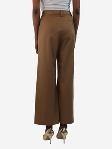 MM6 Maison Margiela Camel high-waisted wide-leg trousers - size UK 6