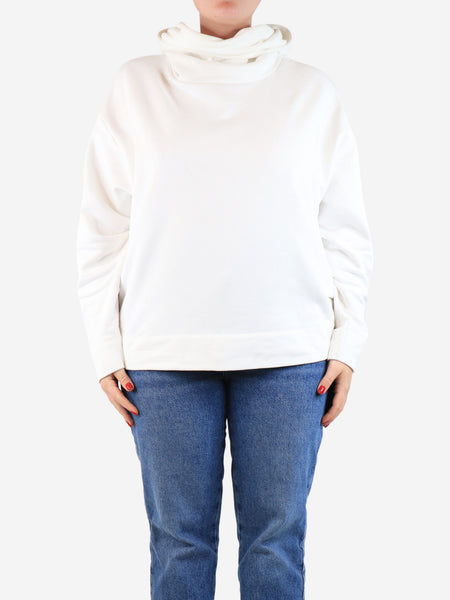 White organic cotton hoodie - size M product image