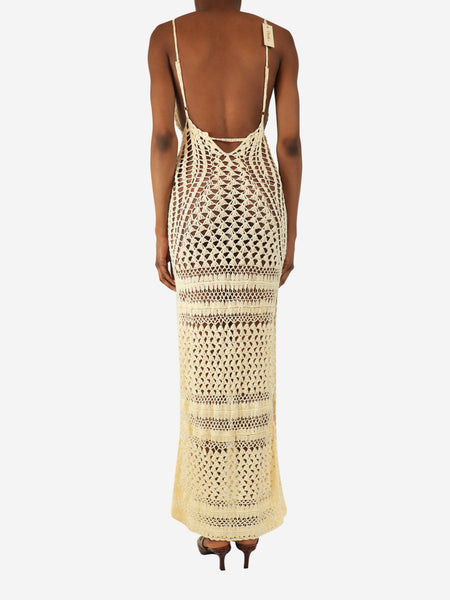 Cream crochet maxi dress - size XS alternate image