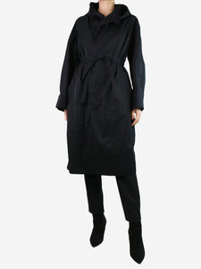 Isabel Marant Etoile Black hooded nylon trench coat - size UK 8