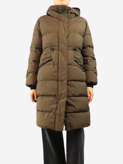 Khaki hooded puffer coat - size UK 10 Coats & Jackets Herno 