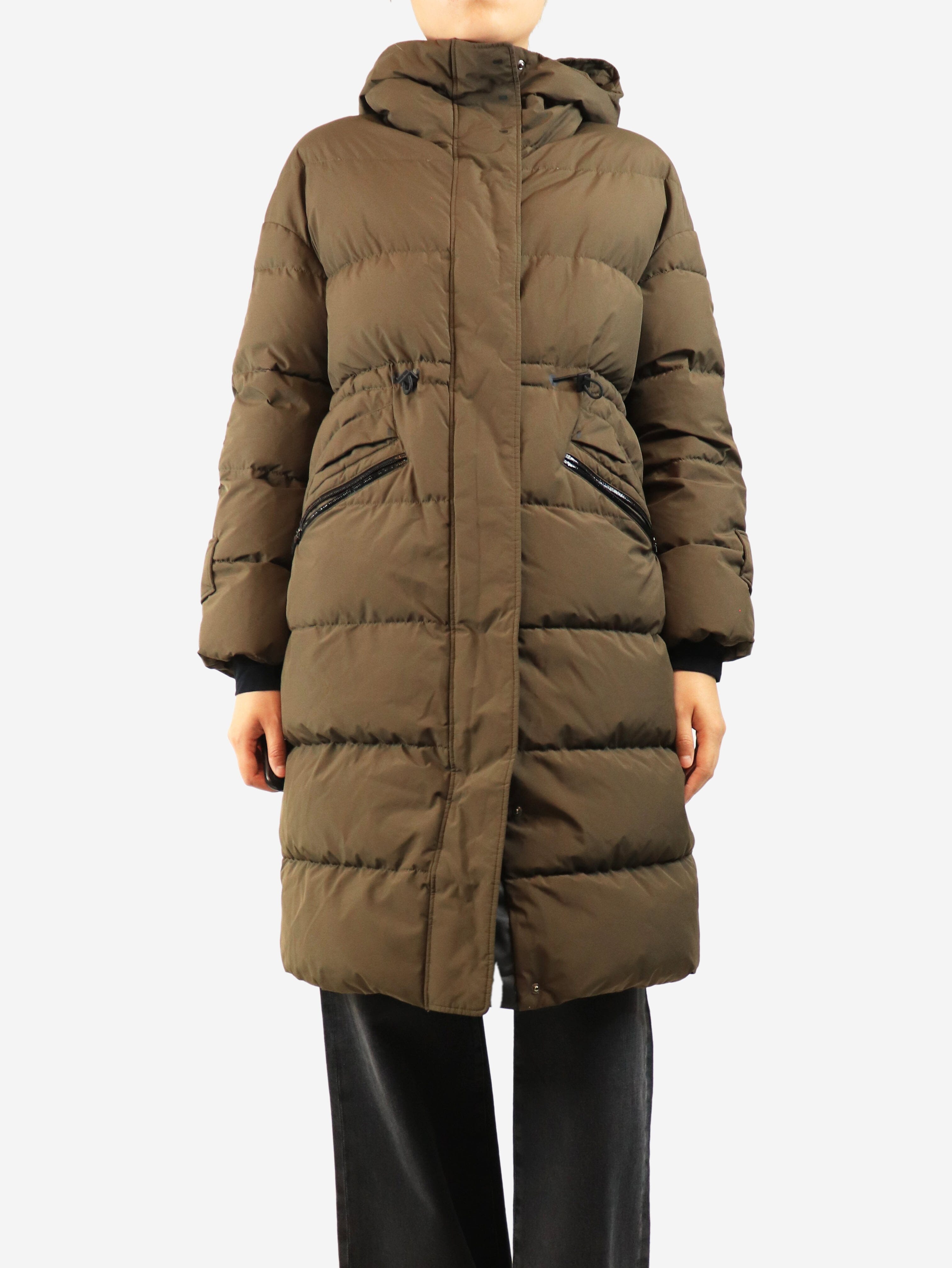 Khaki hooded puffer coat - size UK 10 Coats & Jackets Herno 