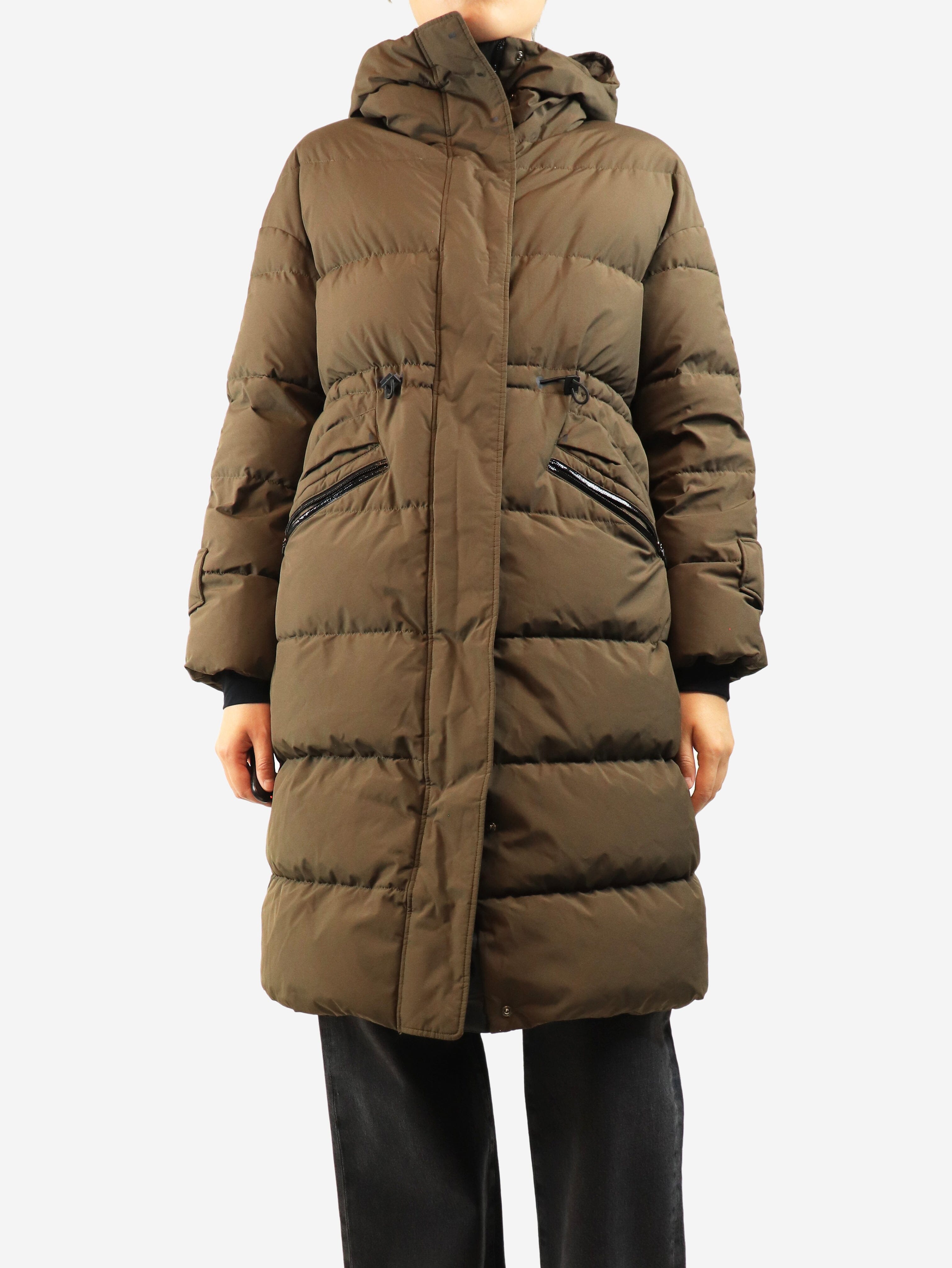 Khaki hooded puffer coat - size UK 10 Coats & Jackets Herno 