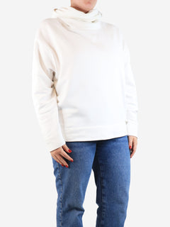 White organic cotton hoodie - size M Tops Bamford 