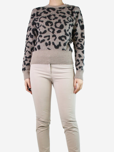 Neutral animal-print mohair jumper - size L Knitwear Max Mara 