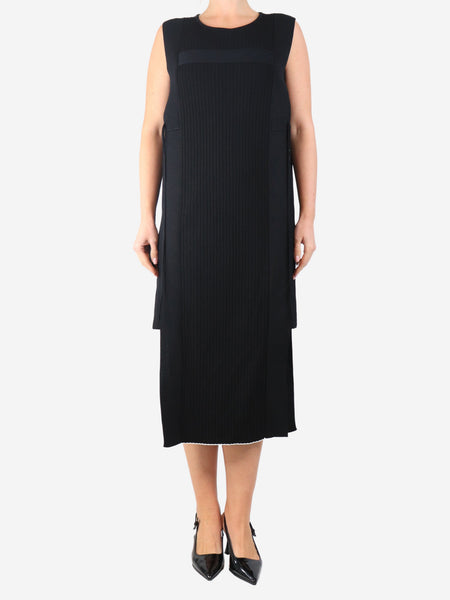 Black sleeveless ribbed maxi dress - size UK 12 product image