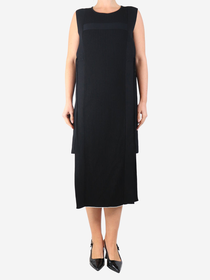 Black sleeveless ribbed maxi dress - size UK 12 Dresses No21 