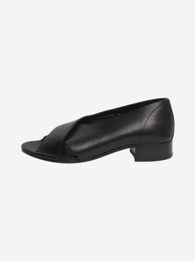 Black leather open-toe shoes - size EU 40 Flat Shoes Margaret Howell 