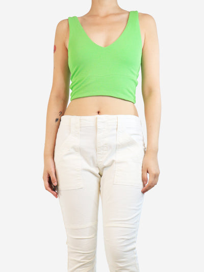 ME + EM Green V-neck cropped top - size UK 8 Tops ME + EM 