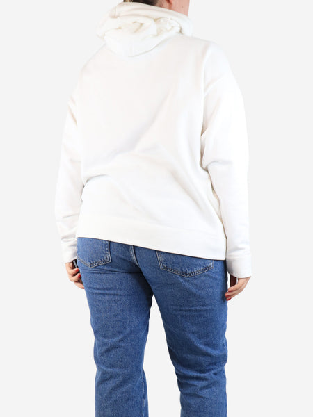 White organic cotton hoodie - size M alternate image
