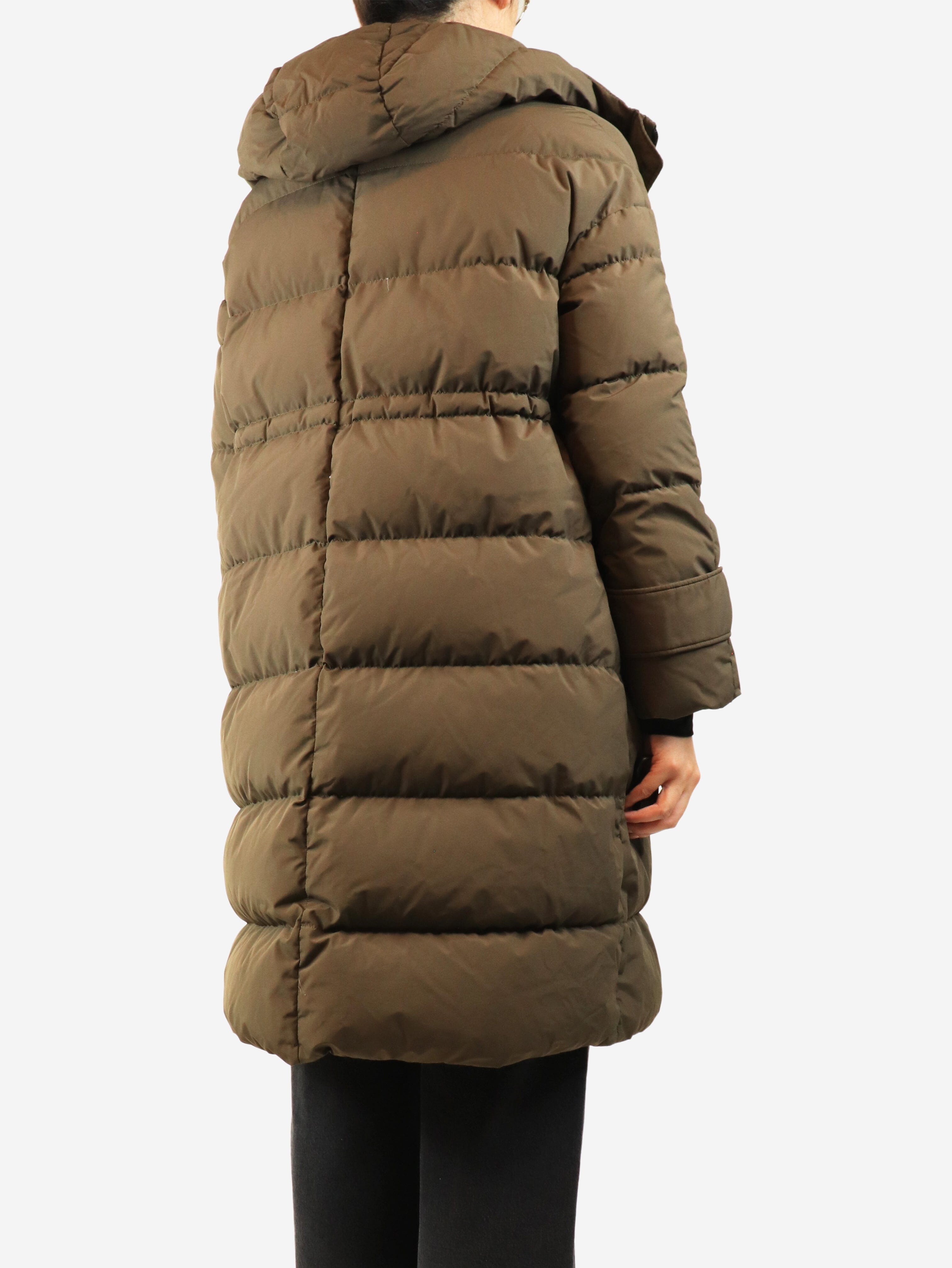 Khaki hooded puffer coat - size UK 10 Coats & Jackets Herno 