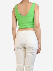 ME + EM ME + EM Green V-neck cropped top - size UK 8