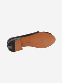 Black leather open-toe shoes - size EU 40 Flat Shoes Margaret Howell 