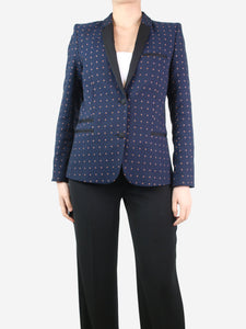 Zadig & Voltaire Deluxe Blue jacquard patterned blazer - size UK 10