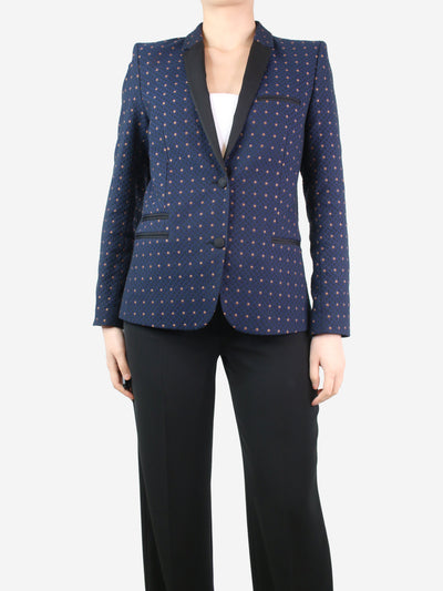 Blue jacquard patterned blazer - size UK 10 Coats & Jackets Zadig & Voltaire Deluxe 