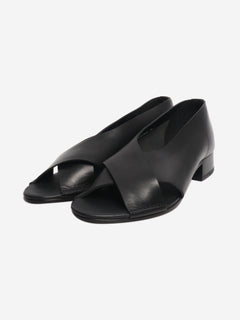 Black leather open-toe shoes - size EU 40 Flat Shoes Margaret Howell 