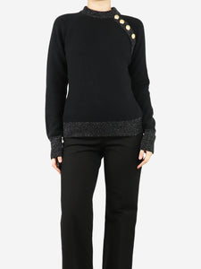 Balmain Balmain Black wool and cashmere blend jumper - size UK 10