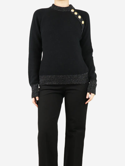 Balmain Black wool and cashmere blend jumper - size UK 10 Knitwear Balmain 