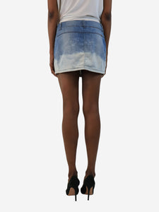 Chanel Blue bleached-ombre denim mini skirt - size UK 10