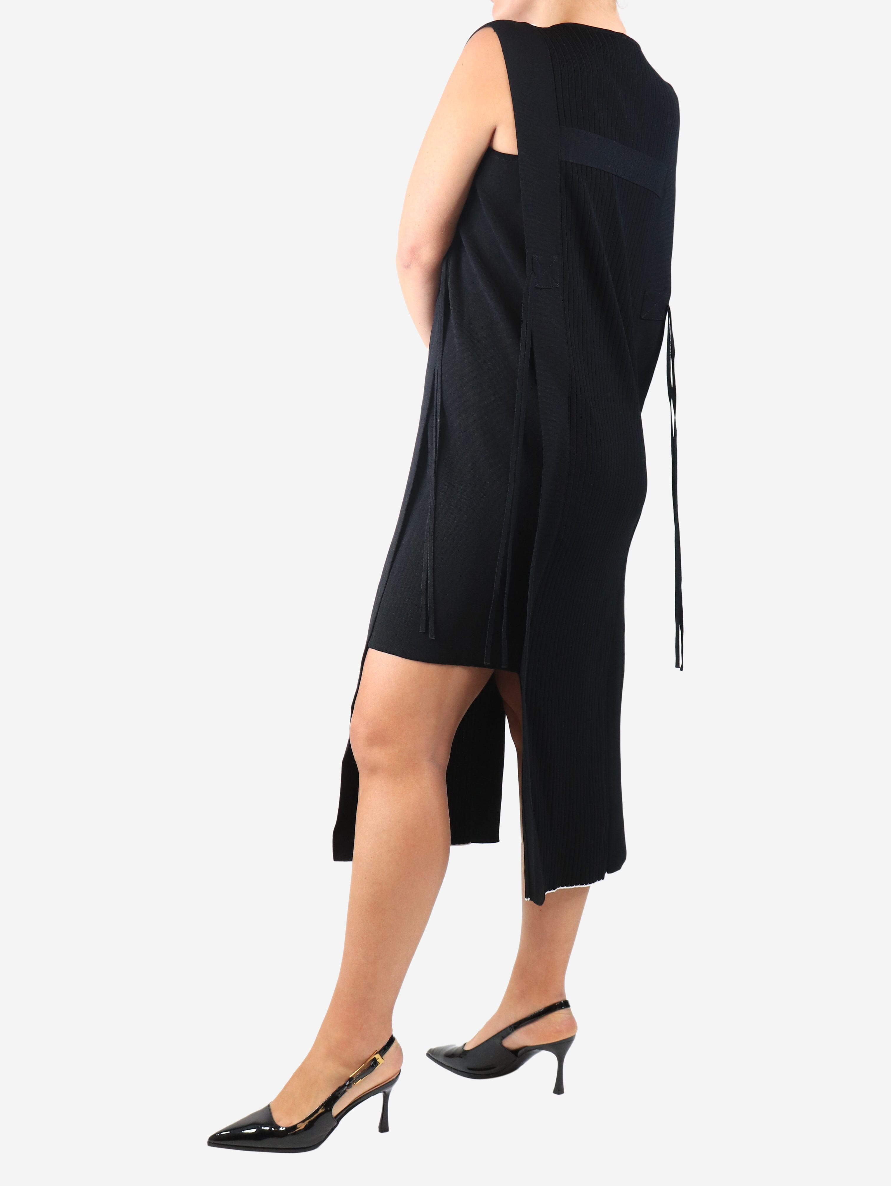 Black sleeveless ribbed maxi dress - size UK 12 Dresses No21 
