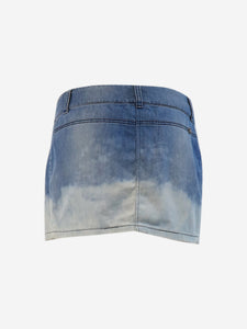 Chanel Blue bleached-ombre denim mini skirt - size UK 10