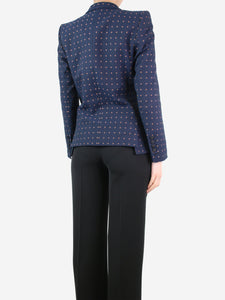 Zadig & Voltaire Deluxe Blue jacquard patterned blazer - size UK 10