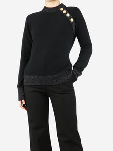 Balmain Balmain Black wool and cashmere blend jumper - size UK 10