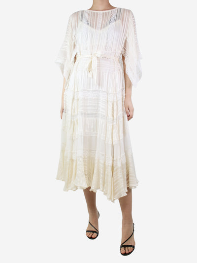 Cream lace trimmed midi dress - size UK 10 Dresses Zimmermann 