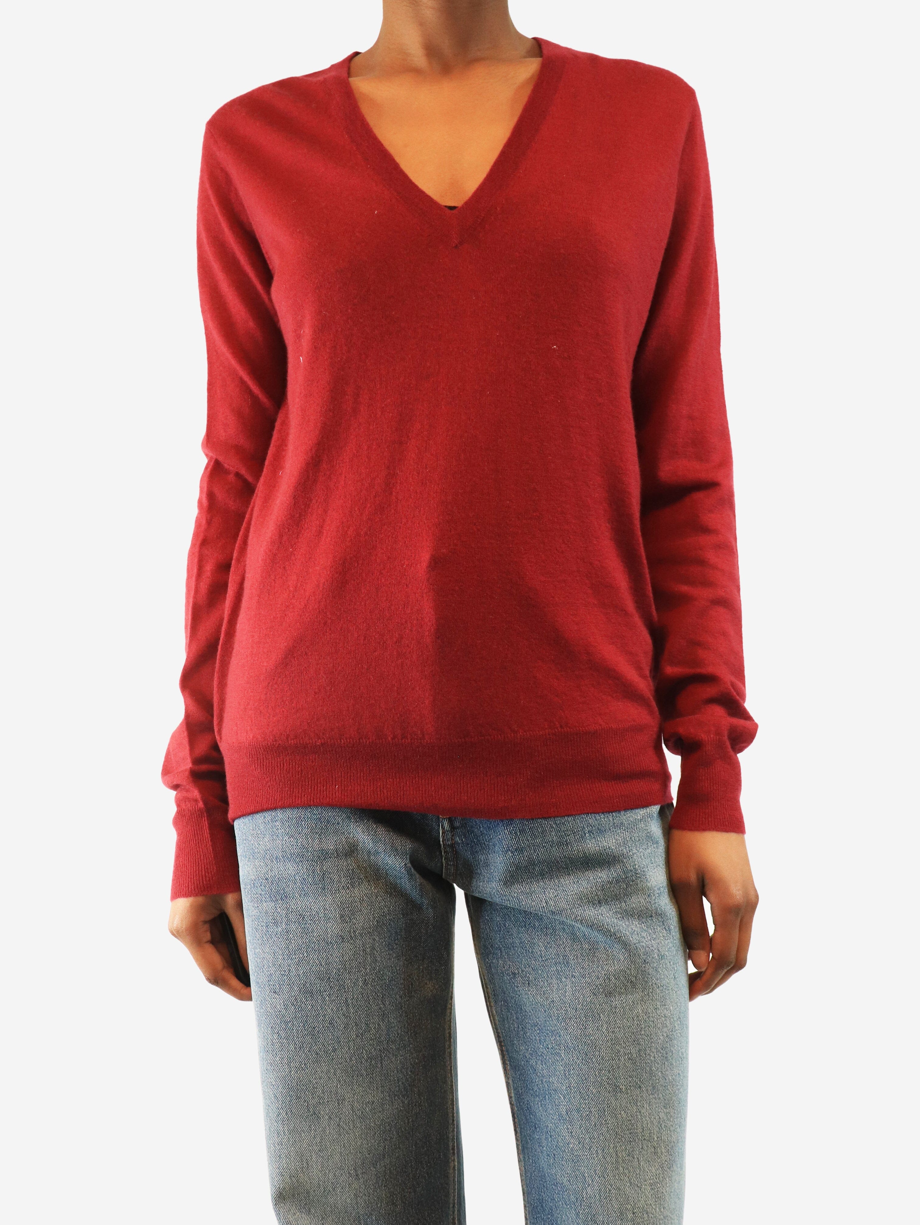 Maroon fine knit cashmere sweater - size S Knitwear Joseph 