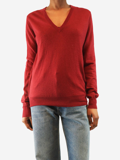 Maroon fine knit cashmere sweater - size S Knitwear Joseph 