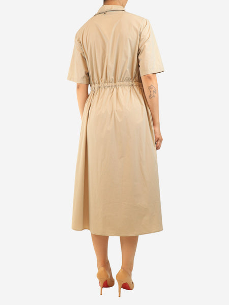 Neutral nylon midi dress - size UK 14 alternate image