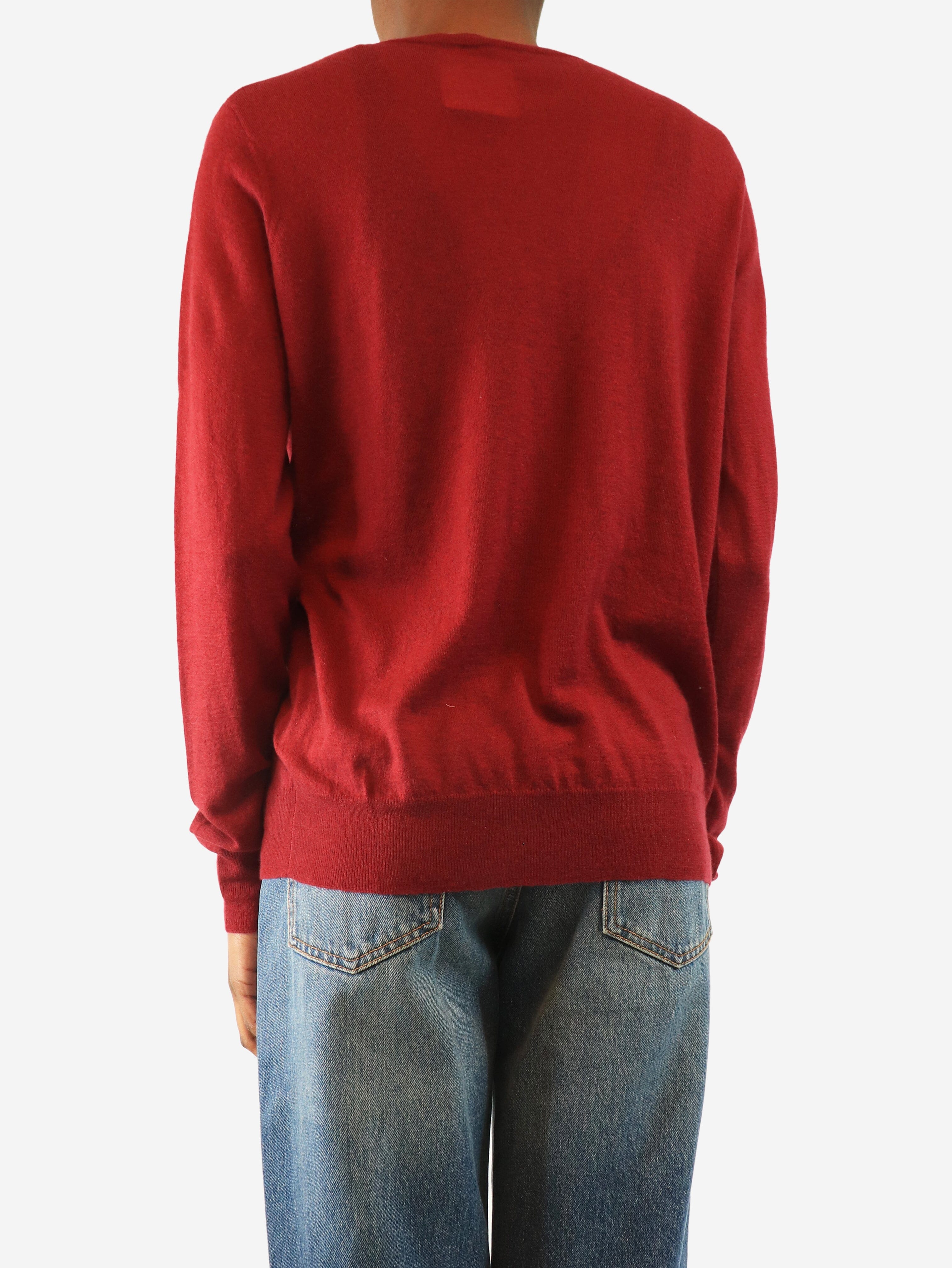 Maroon fine knit cashmere sweater - size S Knitwear Joseph 