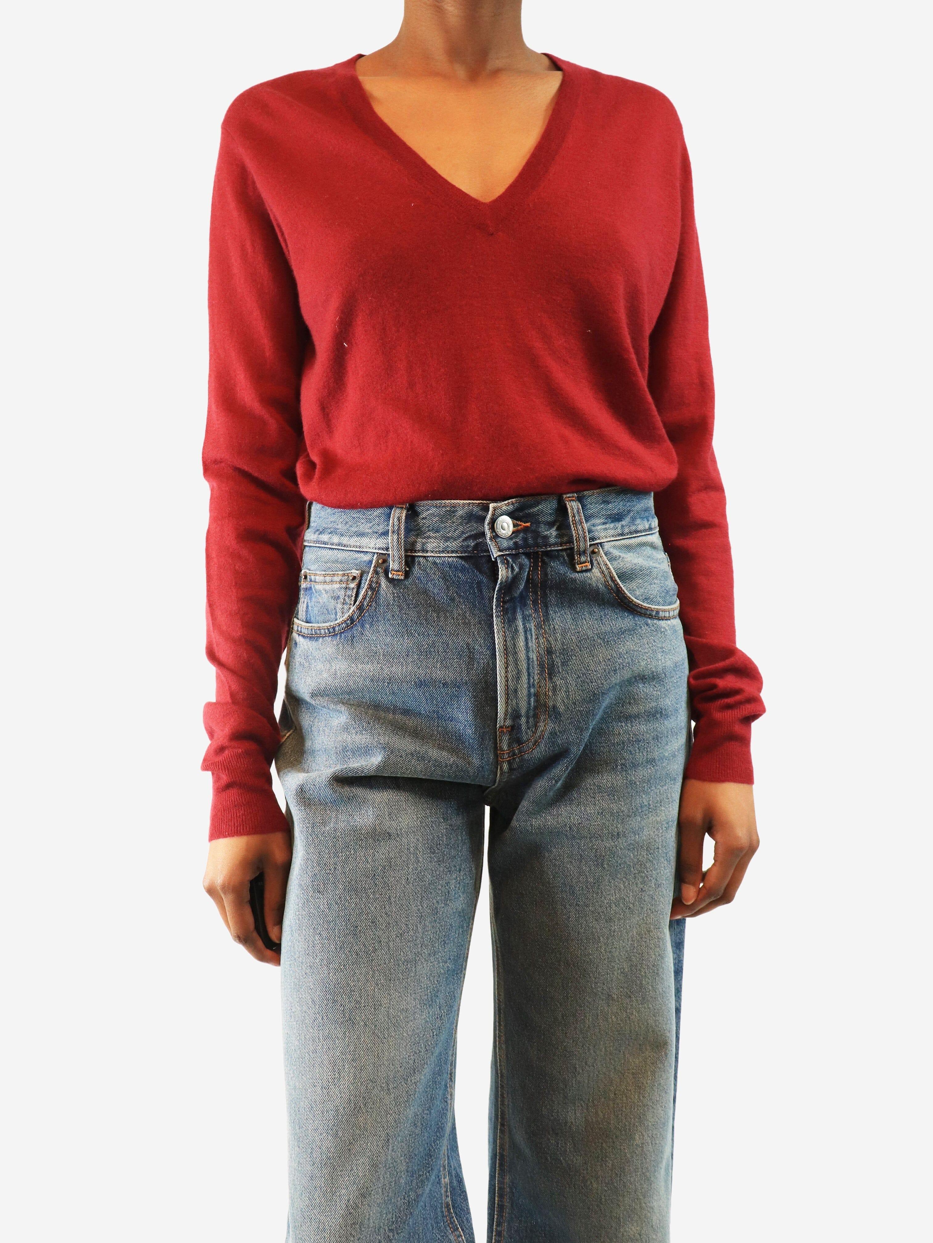 Maroon fine knit cashmere sweater - size S Knitwear Joseph 