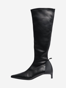 Courreges Black scuba stretch leather boots - size EU 37