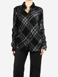 Burberry Black and grey check corduroy shirt - size UK 8