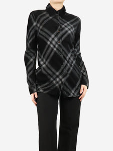 Burberry Black and grey check corduroy shirt - size UK 8