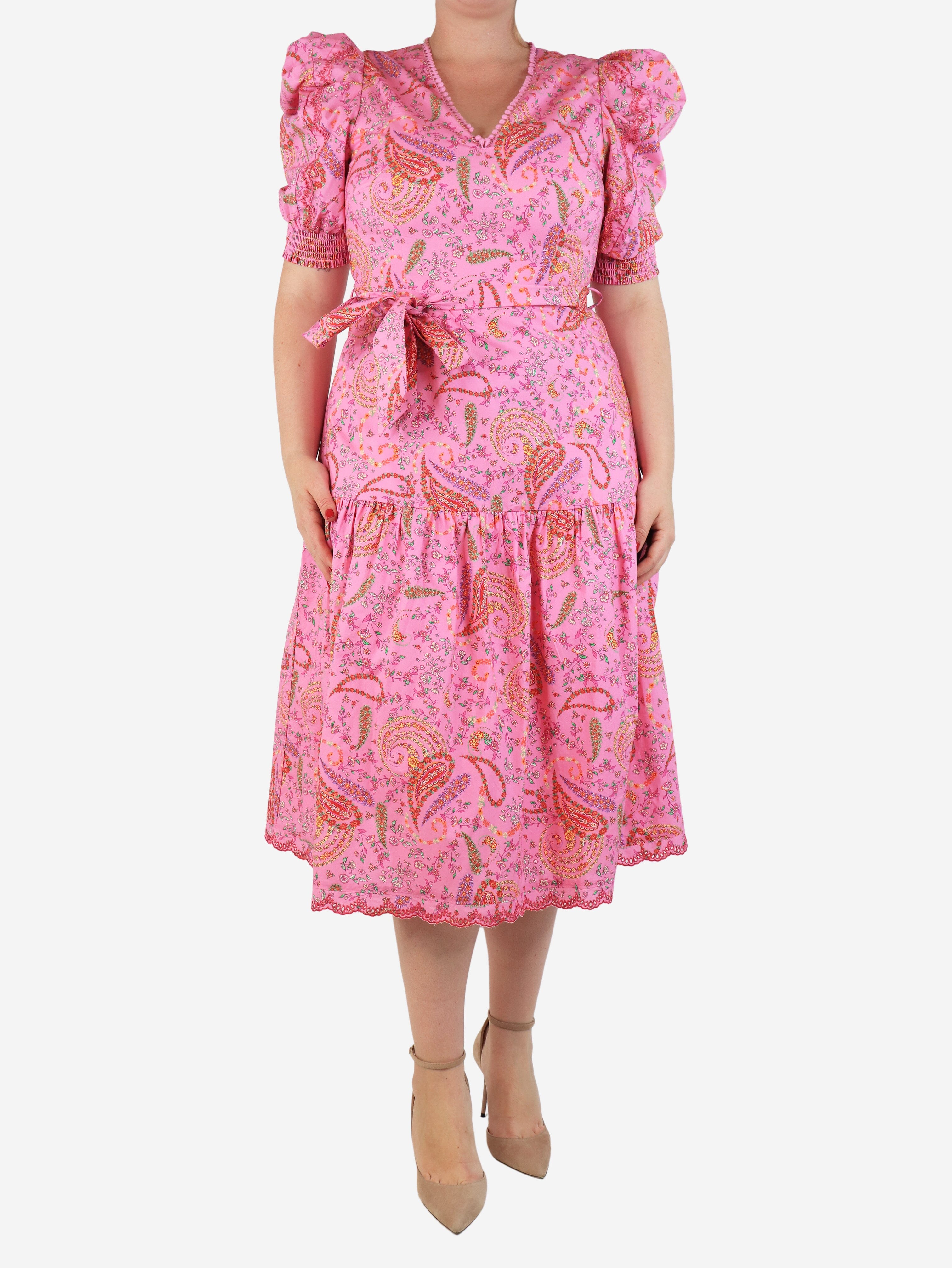 Purple floral ruched midi dress - size UK 14 Dresses Isabel Marant 