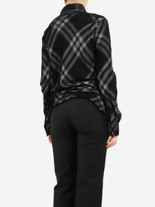 Burberry Black and grey check corduroy shirt - size UK 8