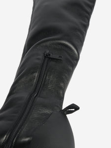 Courreges Black scuba stretch leather boots - size EU 37