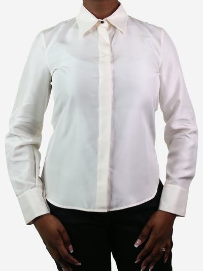 Cream silk shirt - size US 8 Tops Carolina Herrera 