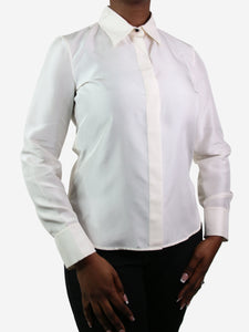 Carolina Herrera Cream silk shirt - size US 8